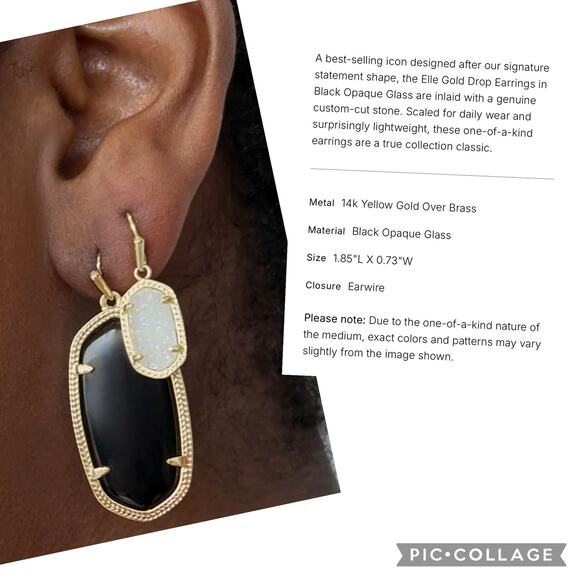Kendra Scott black earrings - Picture 1 of 5